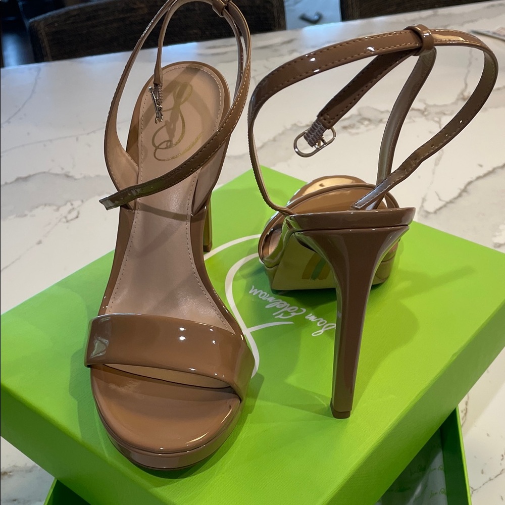 Sam Edelman Tan Patent Leather Heels